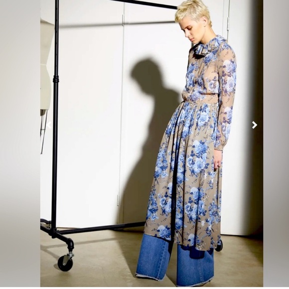Robert Rodriguez Ready To Wear Collection 2017 Floral Silk Prairie Dress Size 6